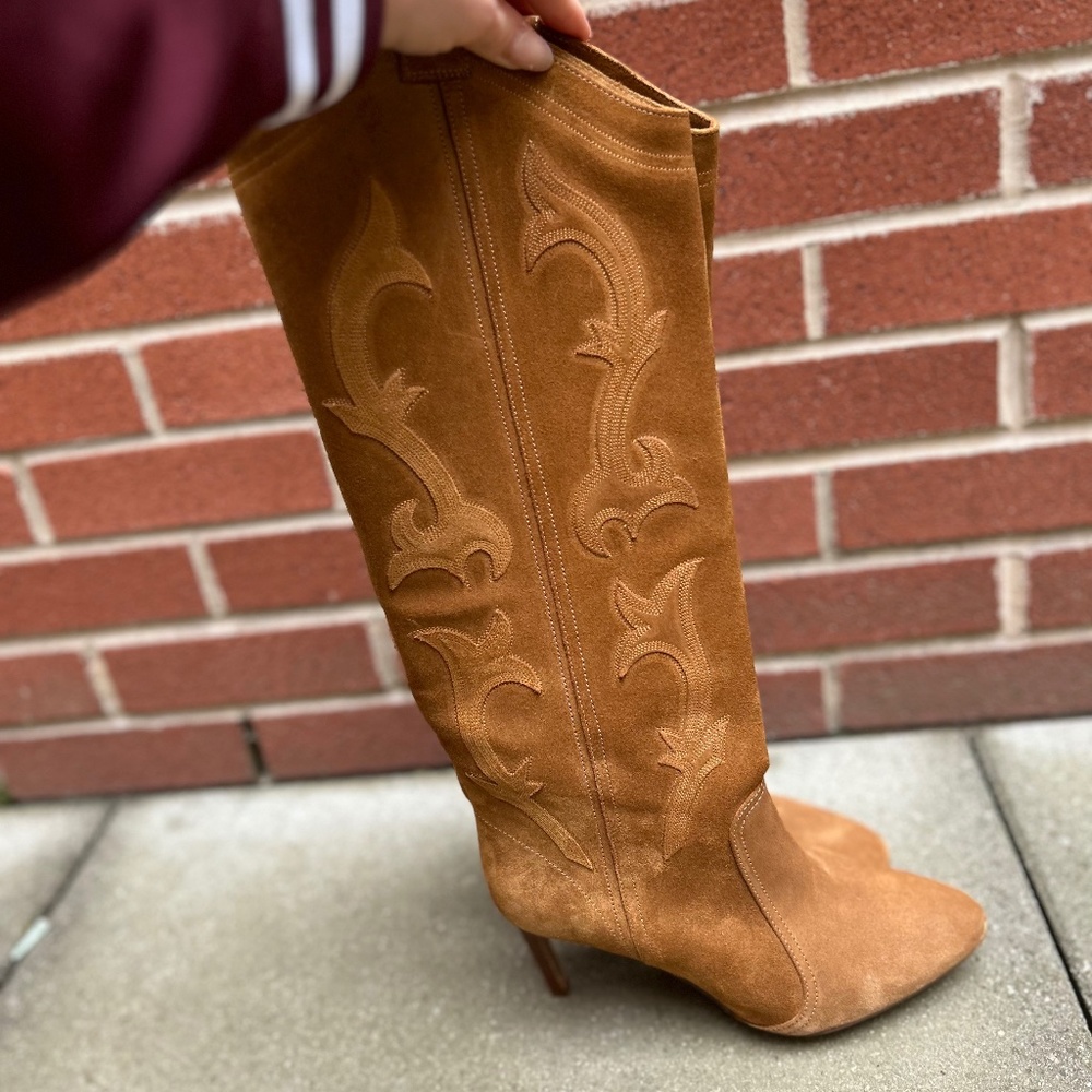 ba&sh hcaitlin. brown 100% cow hide boot